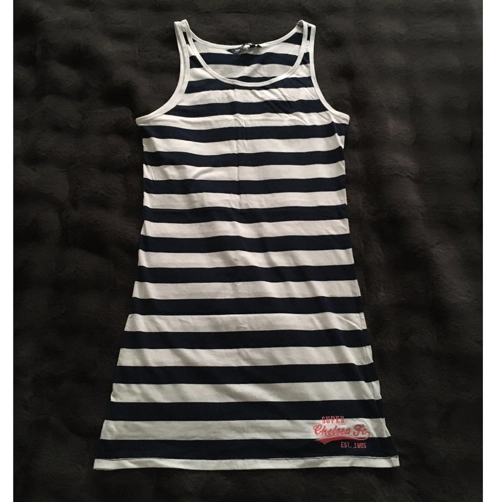 Chelsea Football Club (Soccer) Blue & White Stripe Dress (US 8 / UK 12) - NWOT